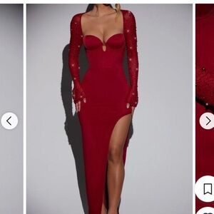 Oh Polly Red Long Sleeve Dress